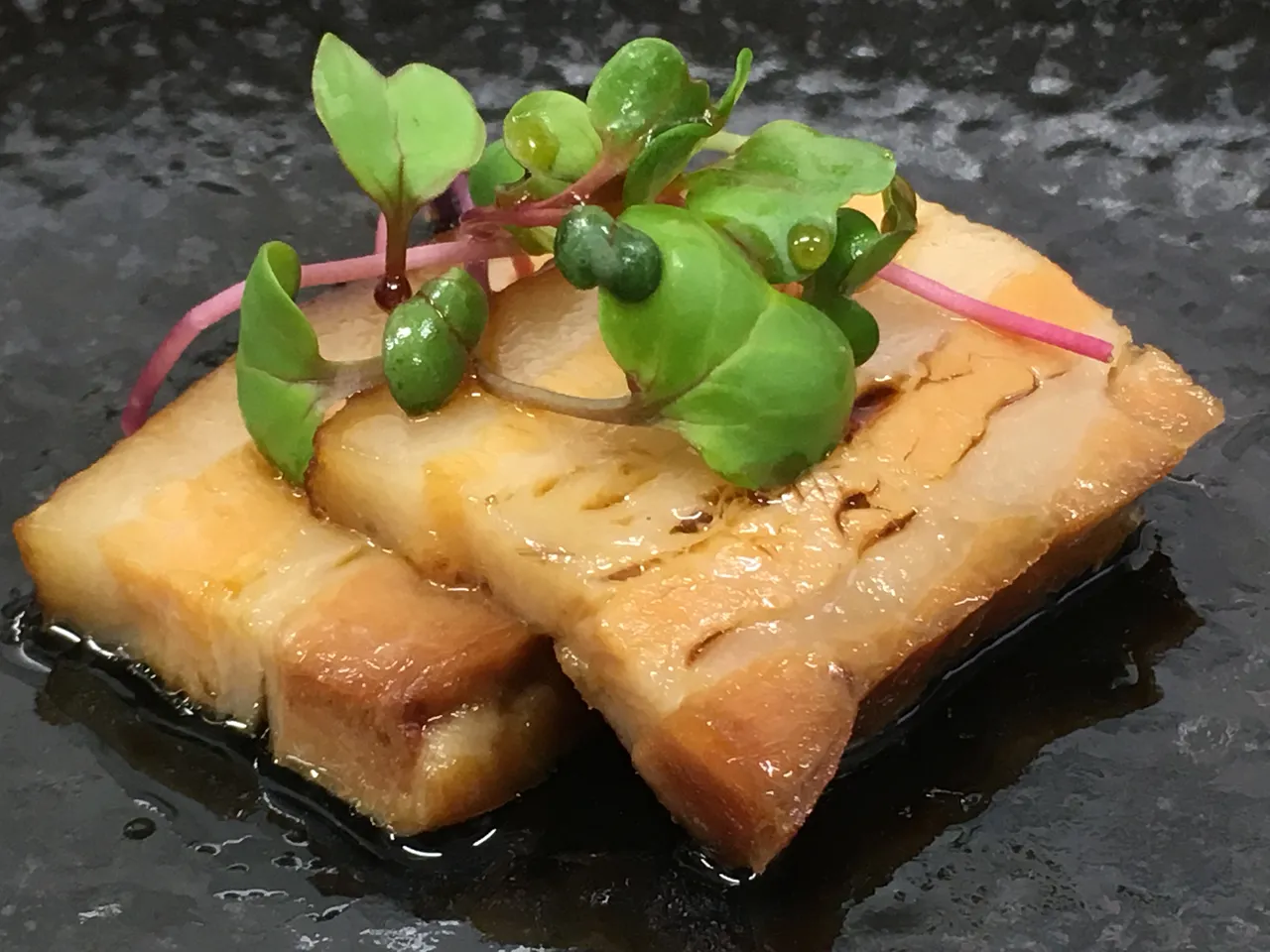 Pork belly kakuni, scratch-made at Nikkei Ramen-ya